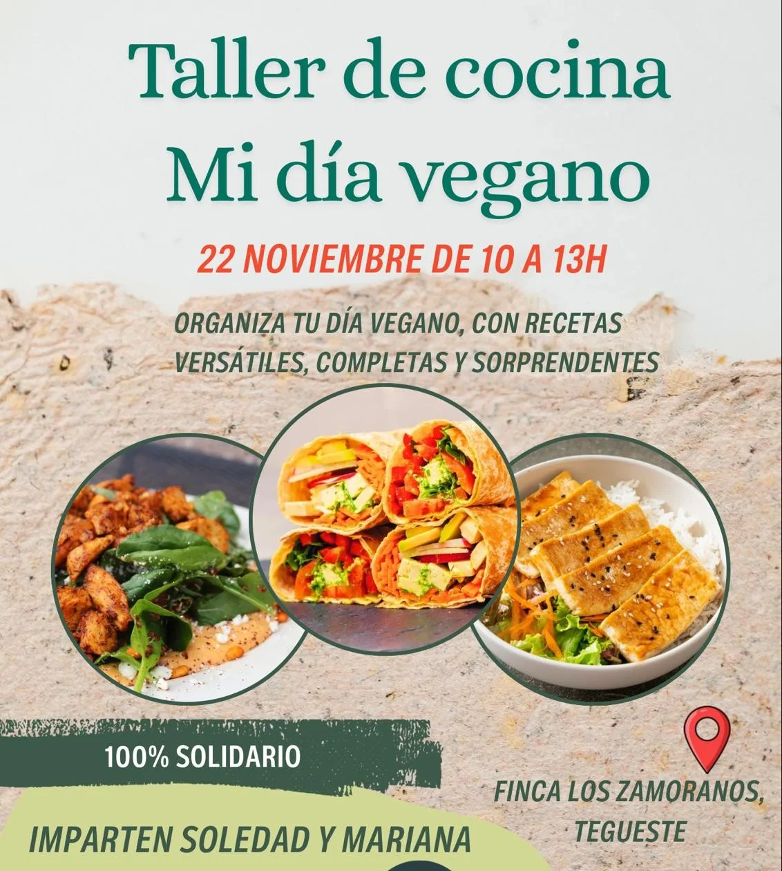 Plakat des Kochworkshops „Mein veganer Tag“